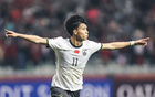 U20國足大勝5-2，英博毛偉杰滑跪失誤，朱鵬宇飛翔圖分享。